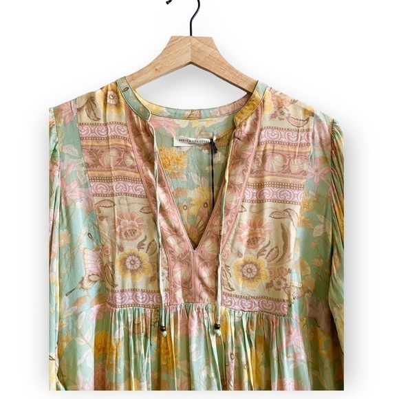 NWT Spell And the Gypsy Butterfly Boho Tunic Dress, Size M, Botanical pastel - Picture 5 of 15
